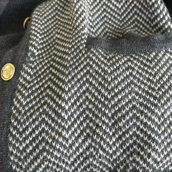 Celine Vintage Navy Herringbone Cardigan Sweater - Picture 8 of 9